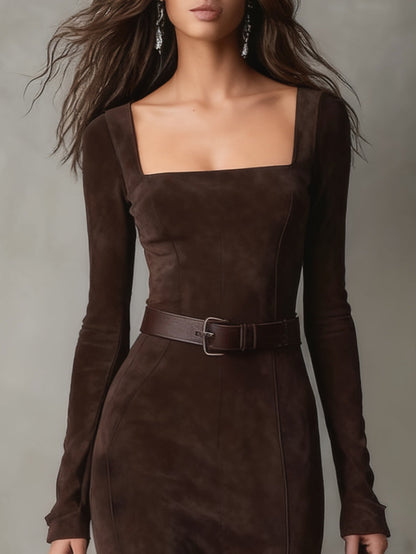 Ainsley | Vestido largo de polipiel