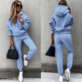 Conjunto de Dos Piezas de Sudadera de Forro Polar sin Esfuerzo para Mujer con Capucha de Cordón, Bolsillo Canguro, Jogger Relajado y Estilo Informal