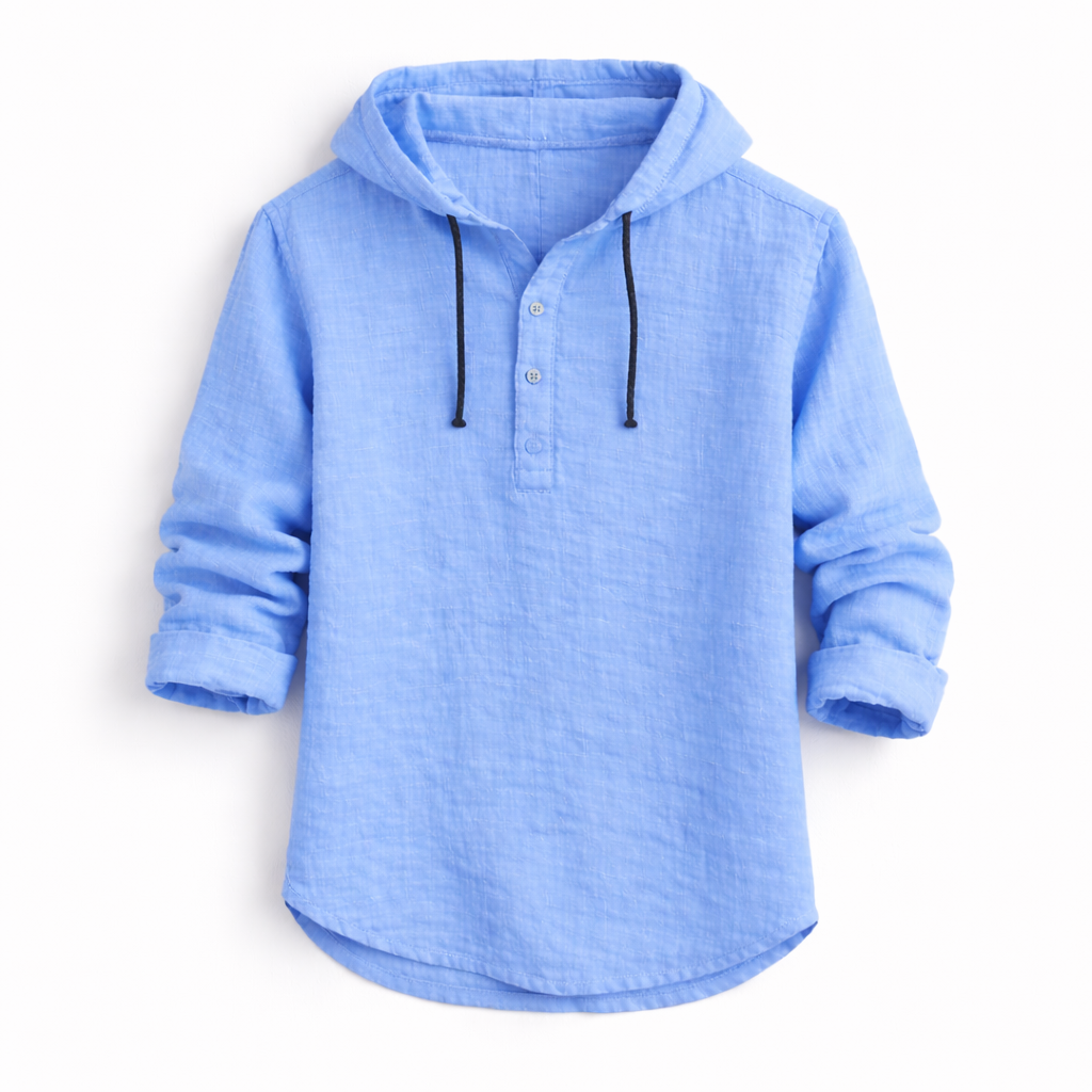 Camisa De Lino Con Capucha Para Hombre Casual
