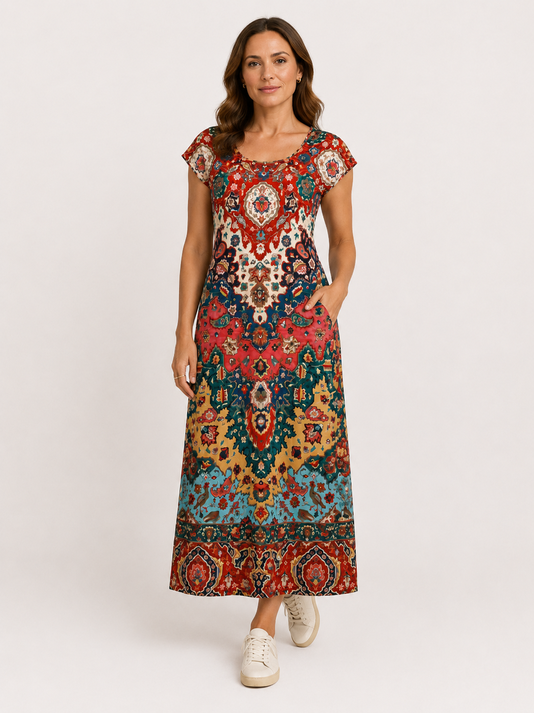 Vestido Largo Veraniego Estampado con Aberturas