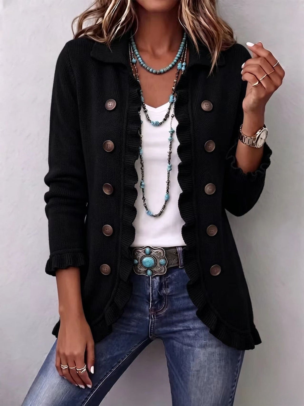 Camille | Chaqueta de Canalé Negra