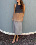 Vestido Sin Mangas con Degradado Elegante