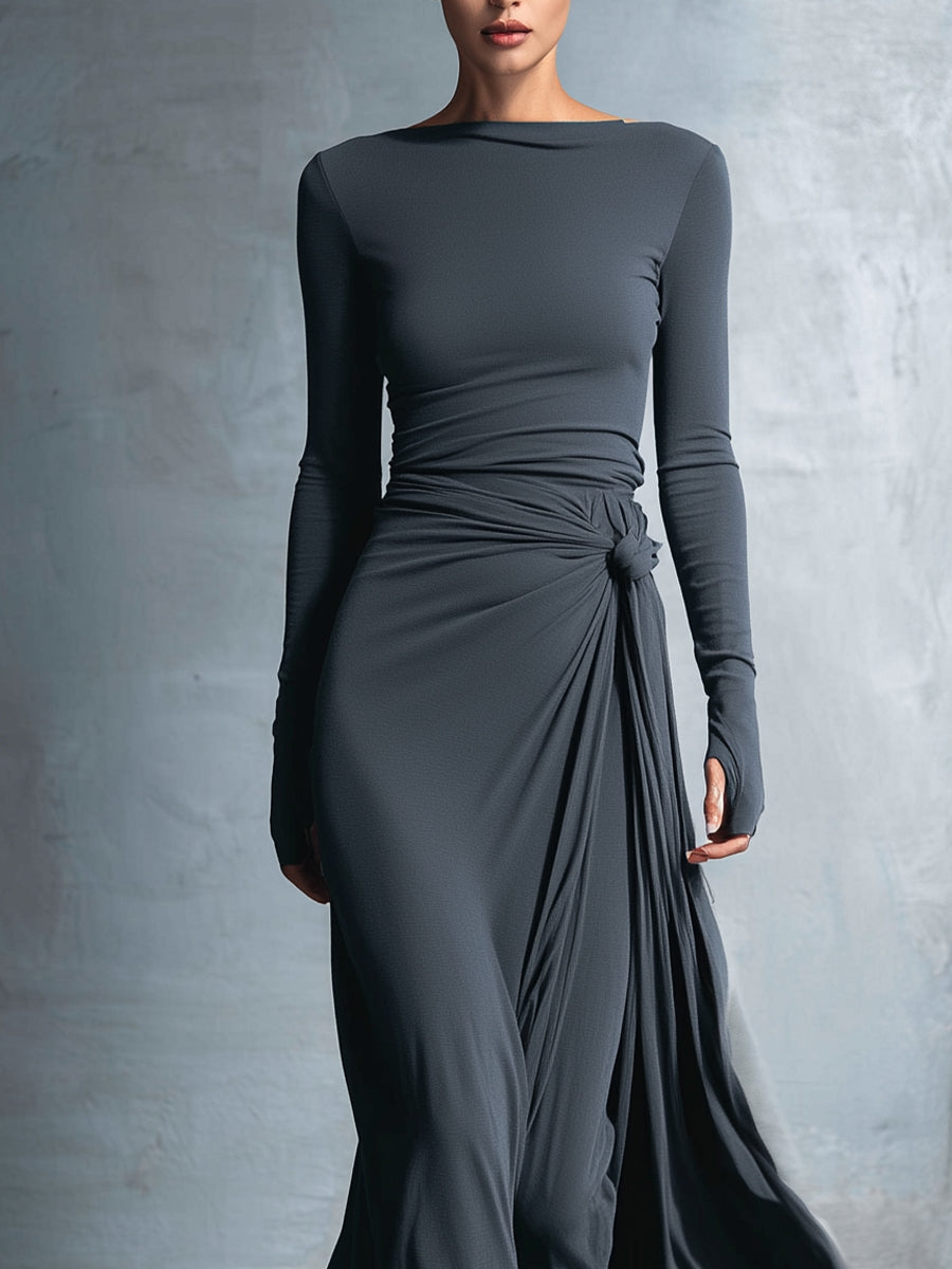 Naiara ❘ Vestido maxi con nudo lateral