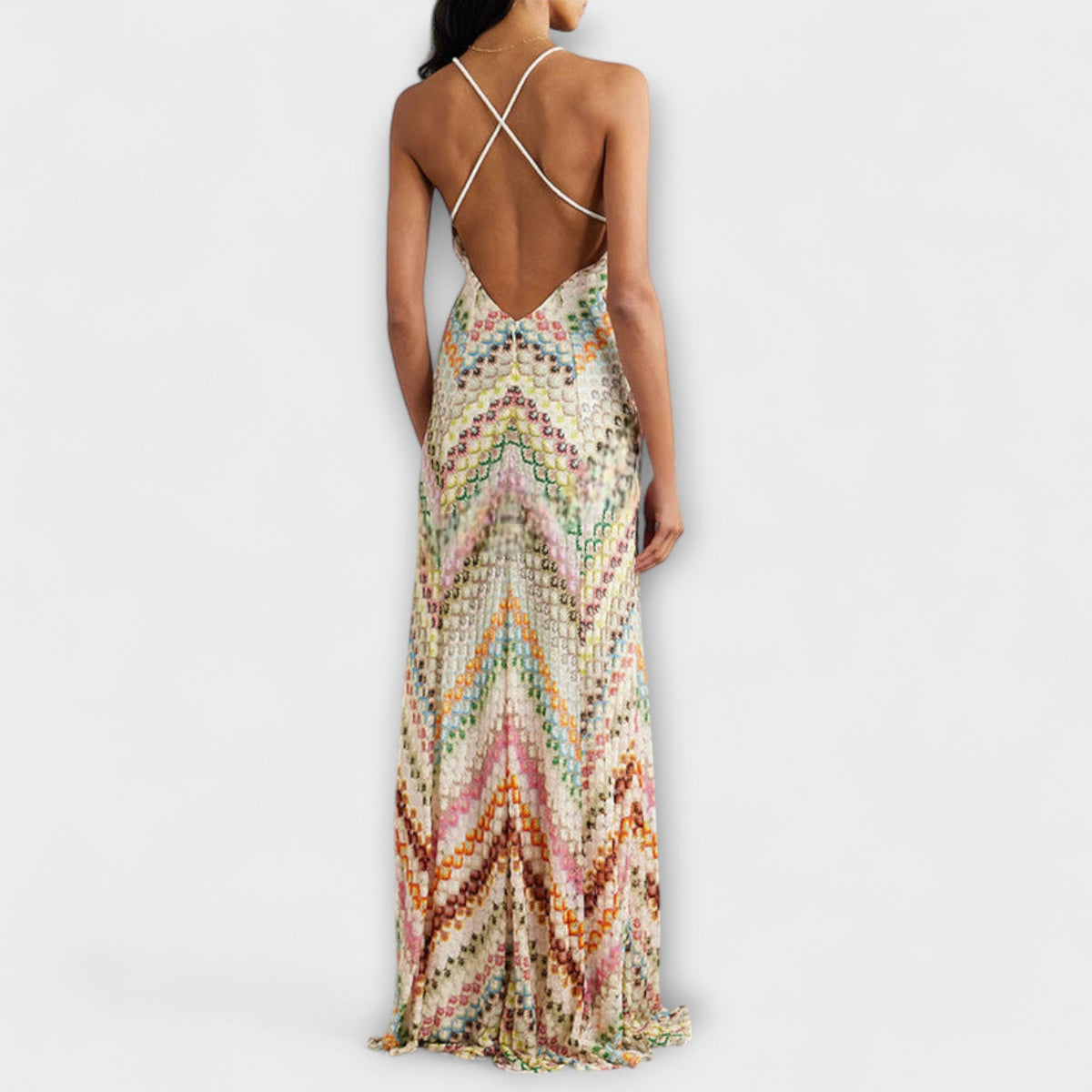 Remi - Vestido Maxi Estampado de Espiga Multicolor