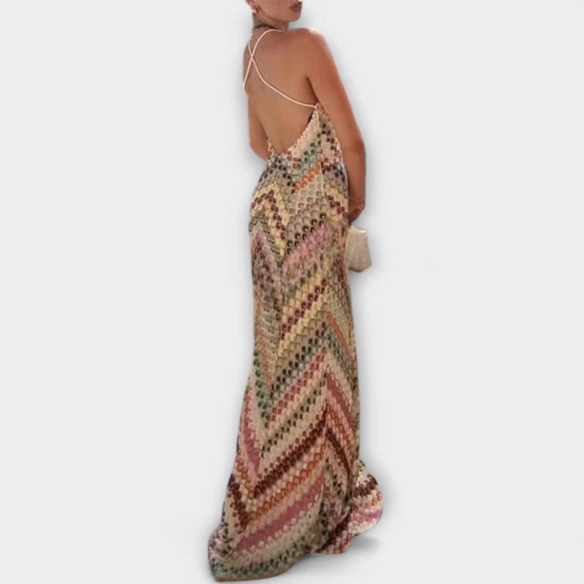 Remi - Vestido Maxi Estampado de Espiga Multicolor