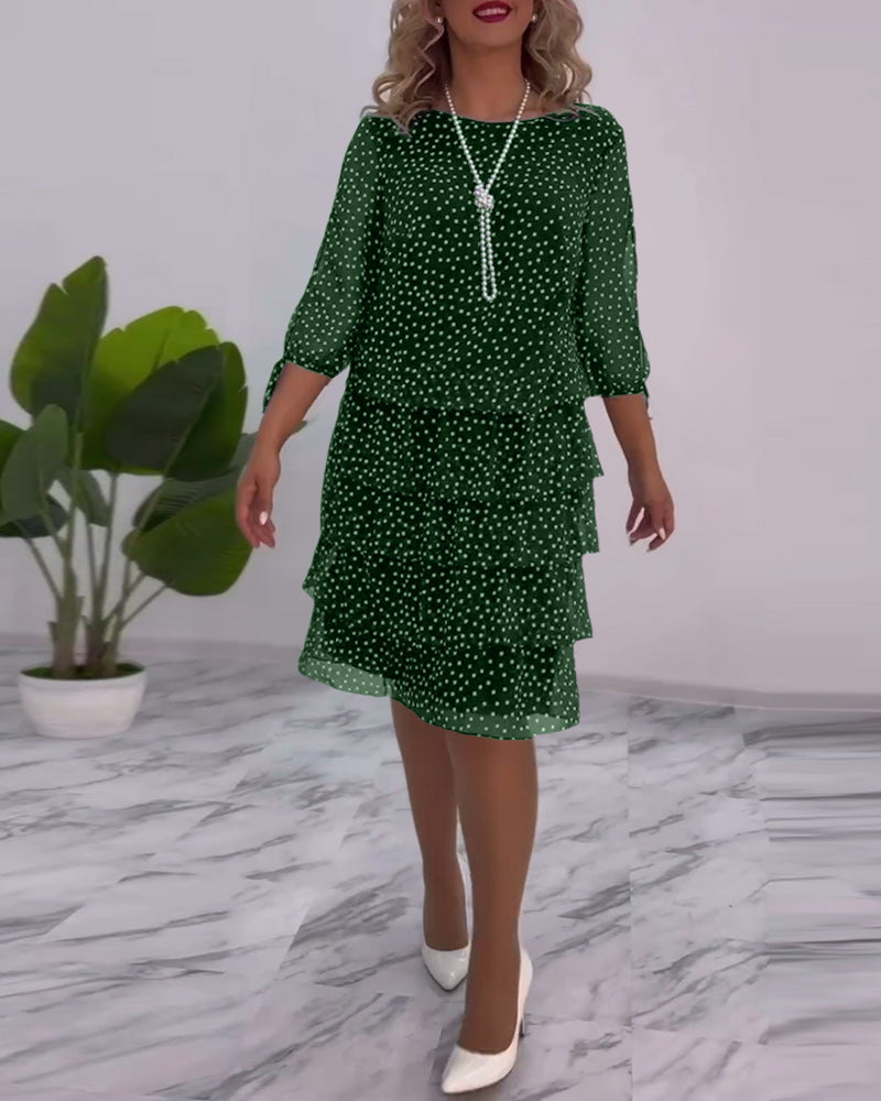 Vestido Midi de Lunares con Volantes