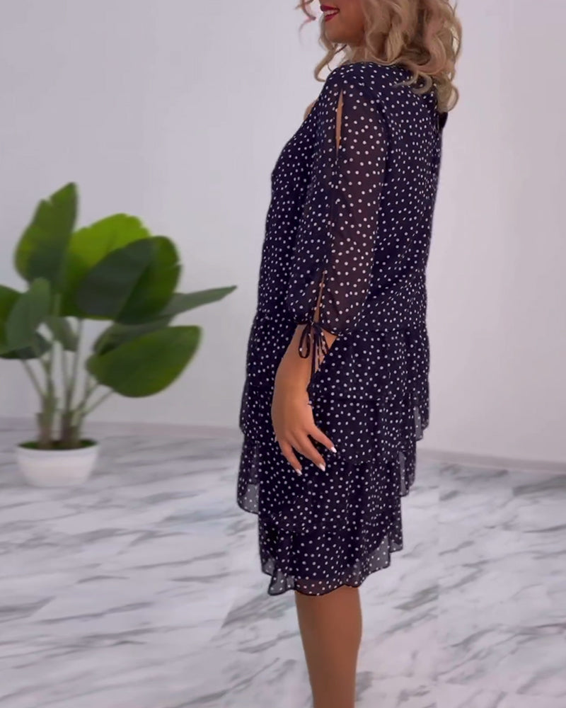 Vestido Midi de Lunares con Volantes
