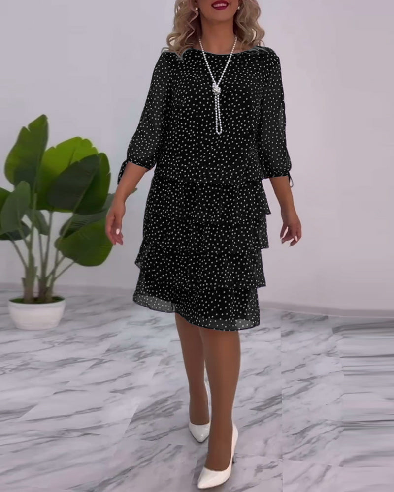 Vestido Midi de Lunares con Volantes