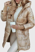Lina | Chaqueta acolchada larga y cálida con capucha amplia
