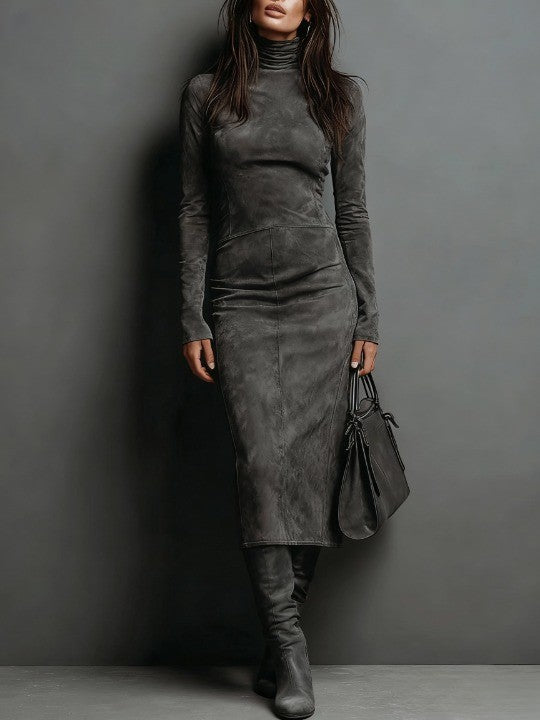 Ava | Vestido midi de ante