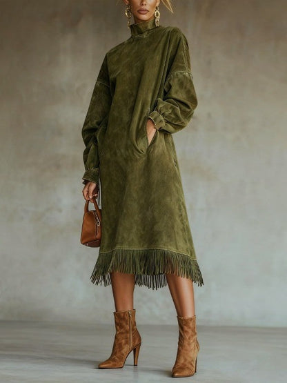 Aurora | Vestido de ante con flecos