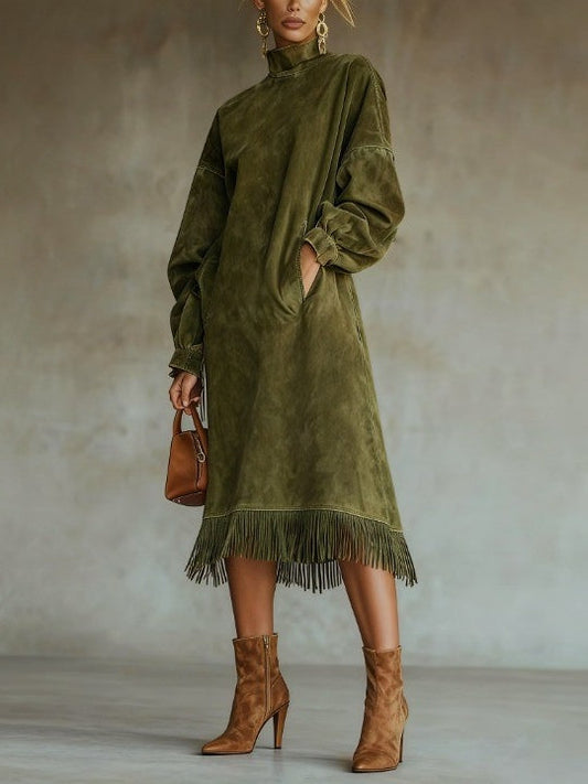 Aurora | Vestido de ante con flecos
