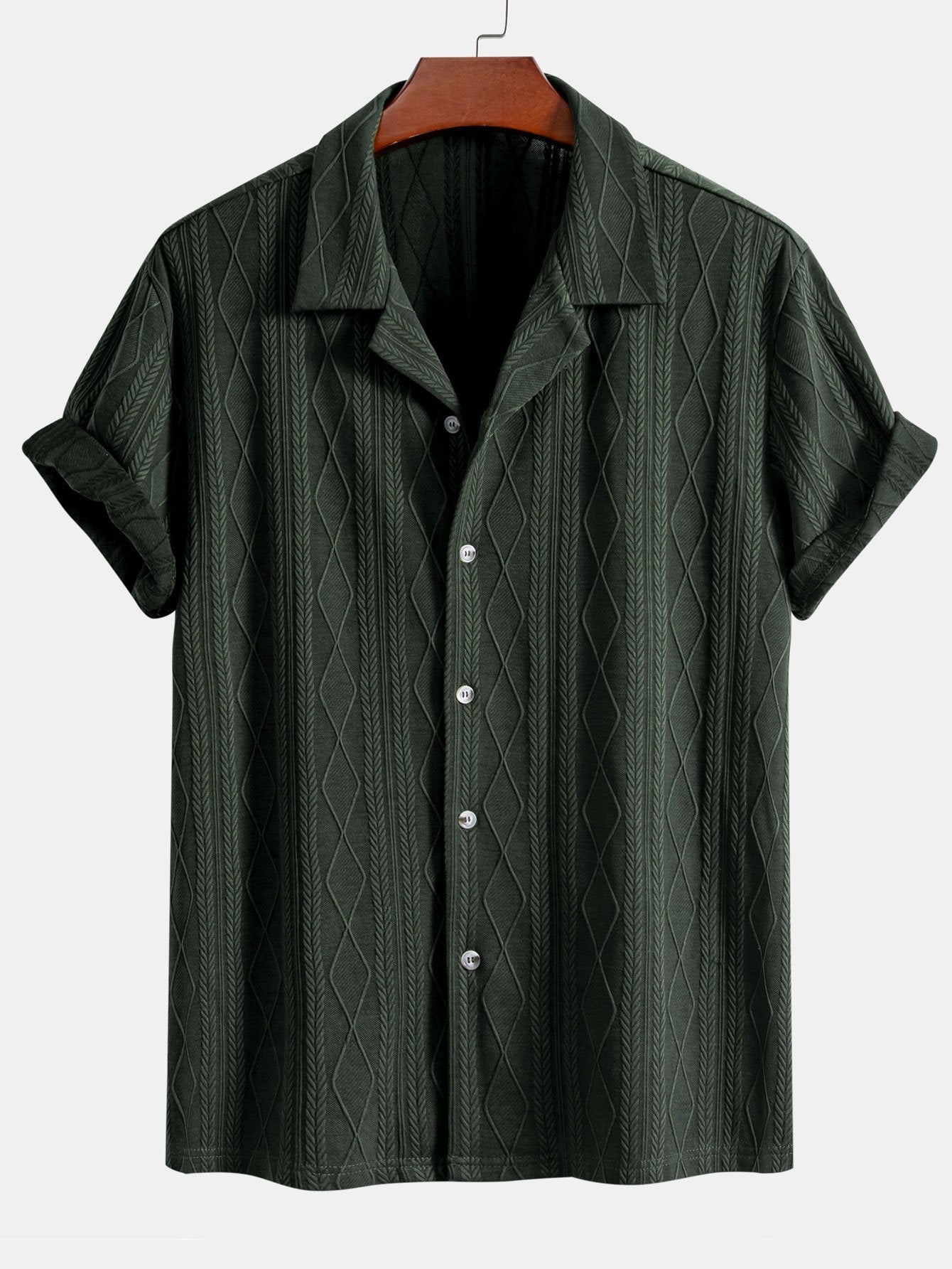 Conjunto Camisa Cubana Jacquard y Pantalón Recto Lino