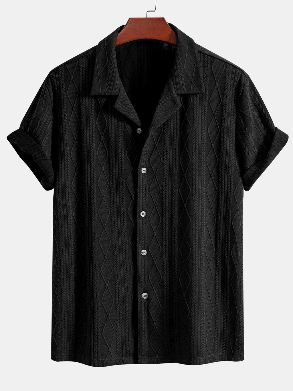 Conjunto Camisa Cubana Jacquard y Pantalón Recto Lino