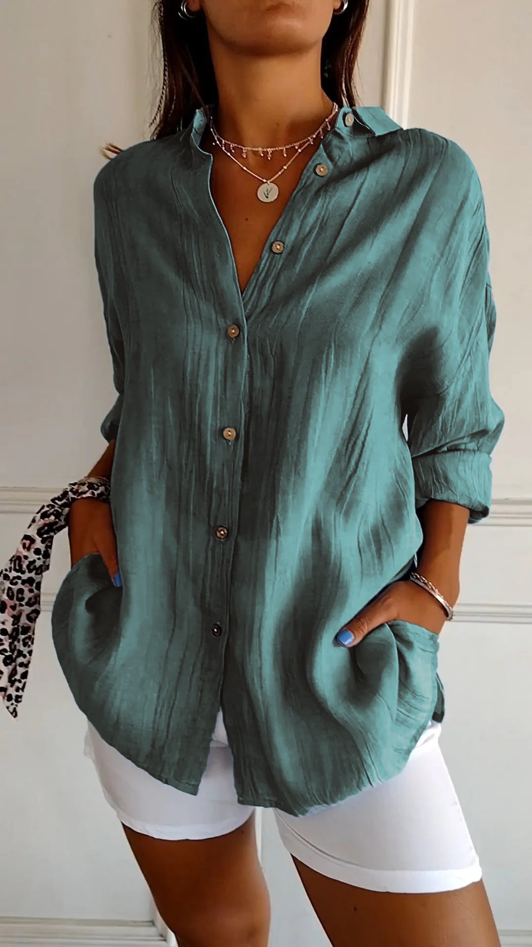 Blusa Clásica Plisada para Mujer – Estilo Elegante