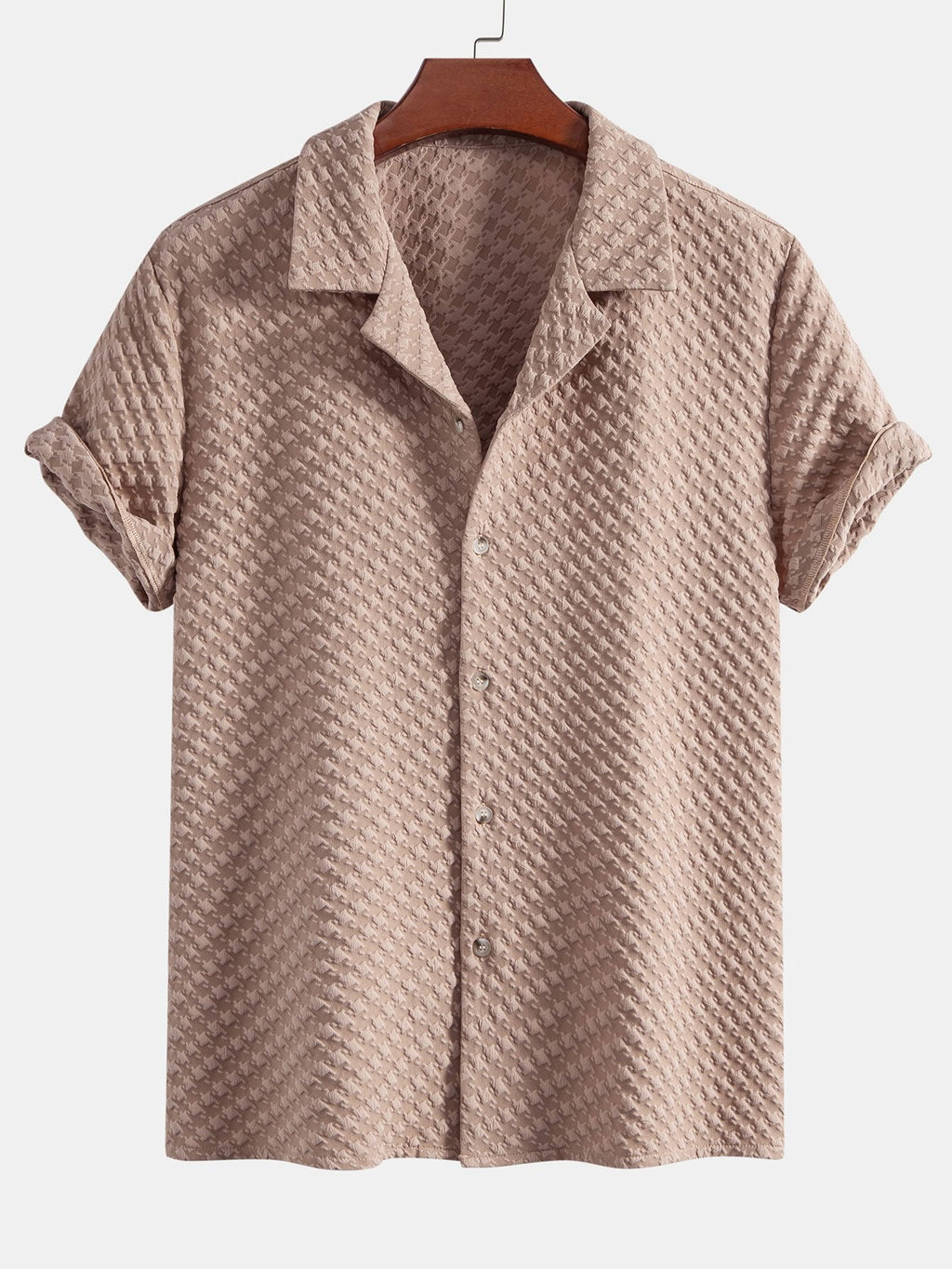 Conjunto Camisa Cubana Jaquard Pata de Gallo y Pantalón de Lino