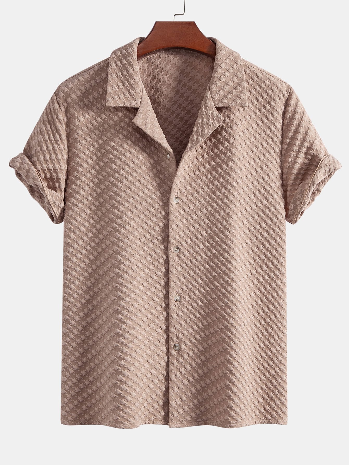 Conjunto Camisa Cubana Jaquard Pata de Gallo y Pantalón de Lino