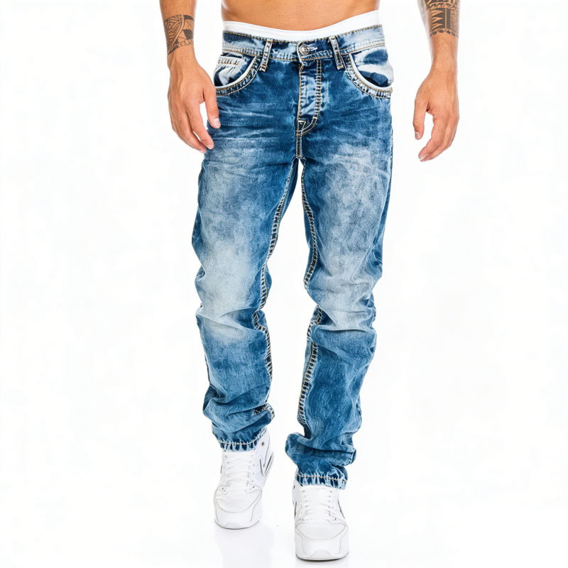 Jeans Rectos Hombre Hip Hop de Denim Resistente