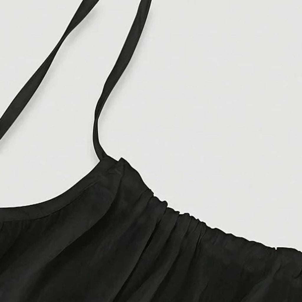 Vestido Negro Con Espalda Ajustable – Cómodo Y Sexy