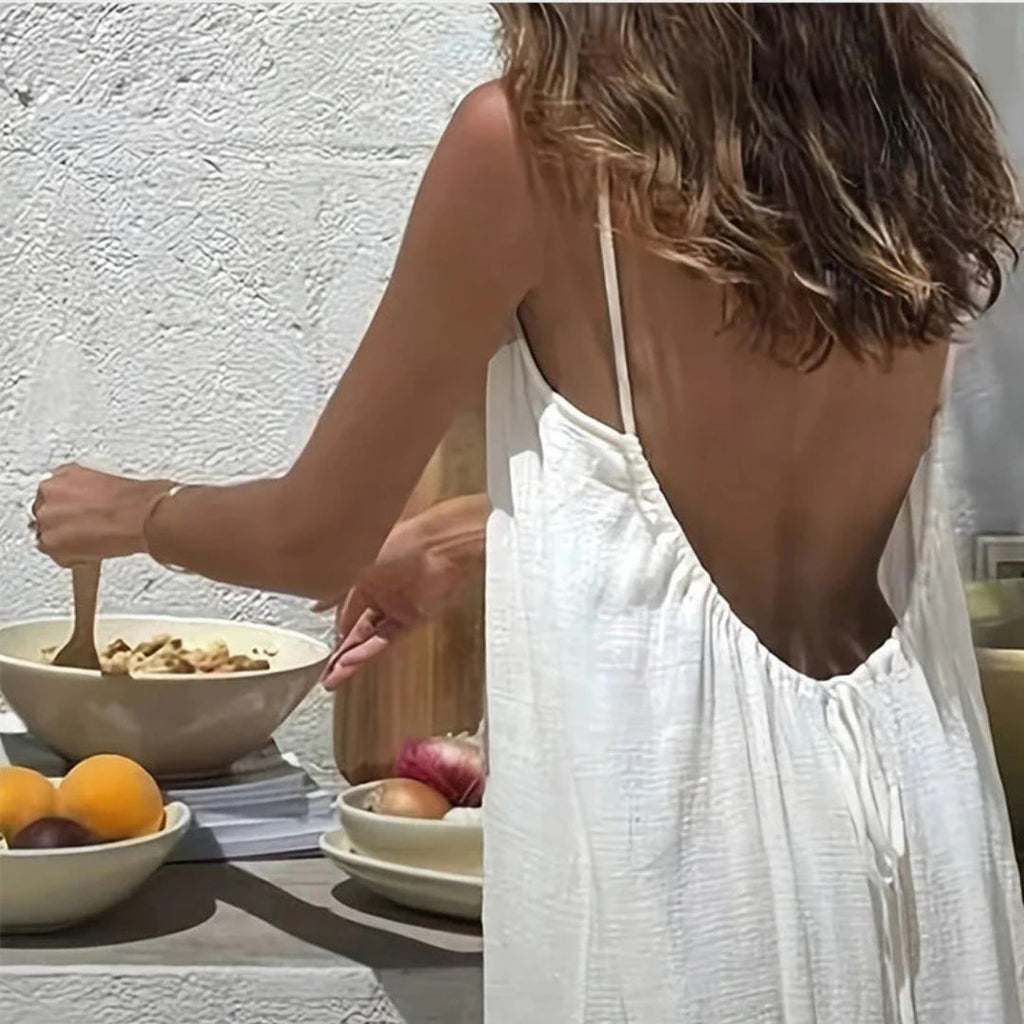 Vestido Negro Con Espalda Ajustable – Cómodo Y Sexy