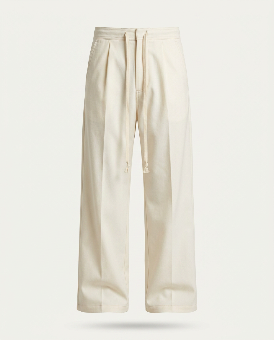 Pantalón Jogger Elegante Blanco Fit Oversize Hombre