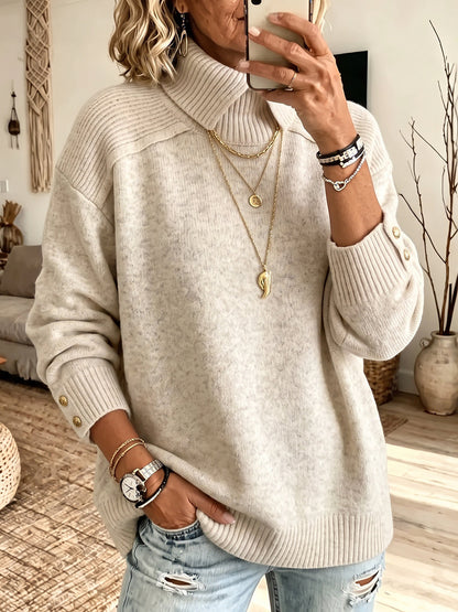 Jersey de punto acogedor con cuello alto