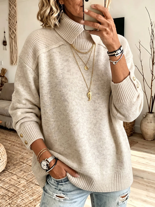 Jersey de punto acogedor con cuello alto
