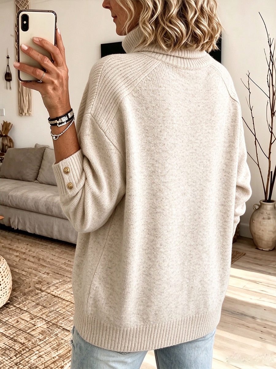 Jersey de punto acogedor con cuello alto
