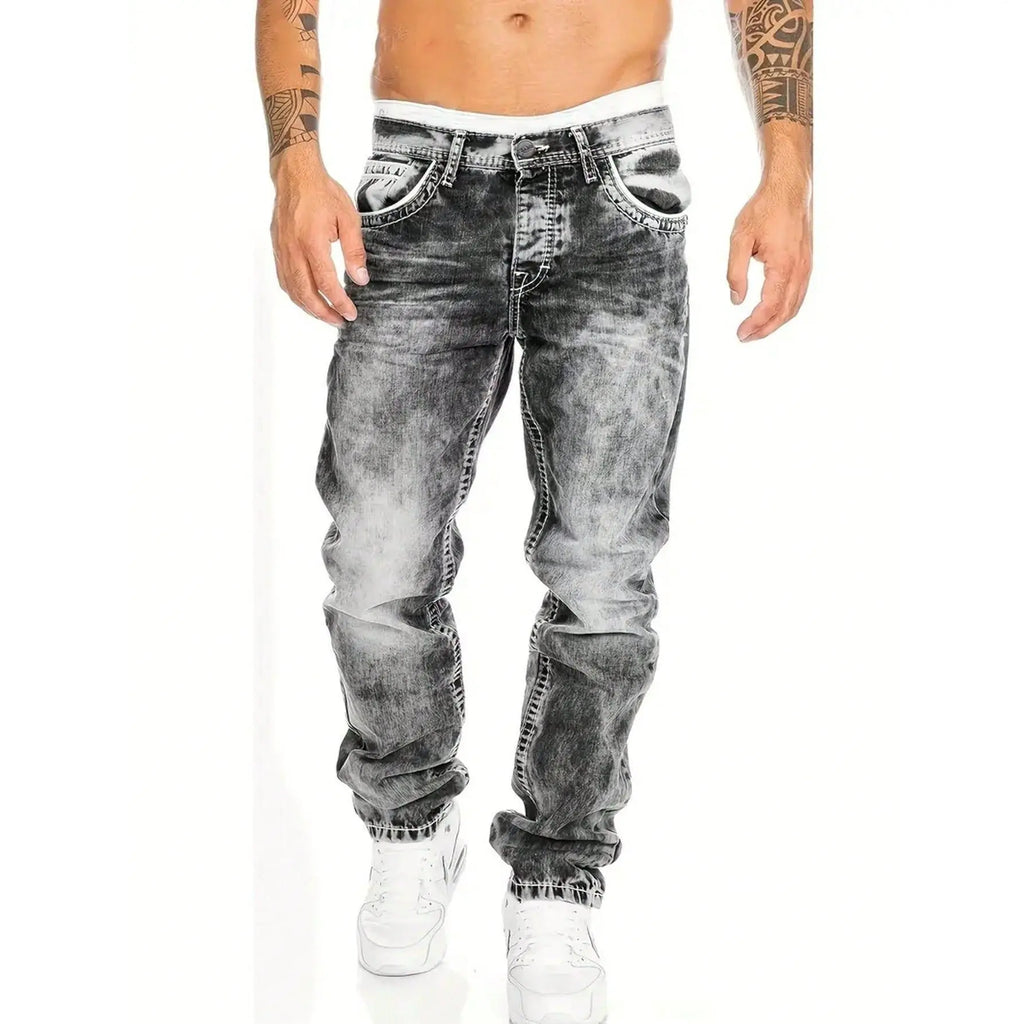 Jeans Rectos Hombre Hip Hop de Denim Resistente
