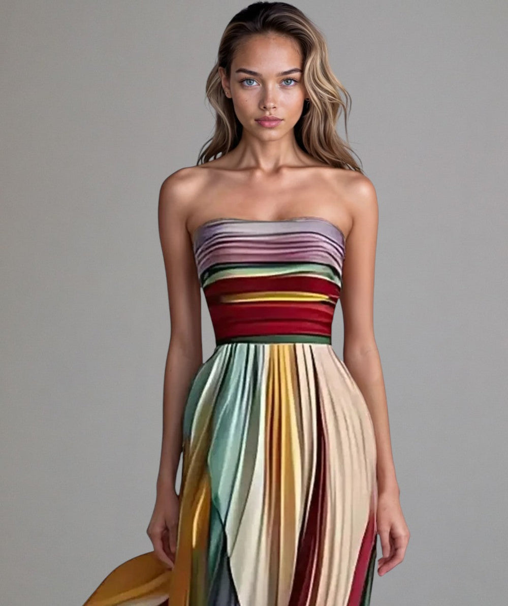 Talma™ | Vestido Evasé Sin Tirantes Sin Esfuerzo