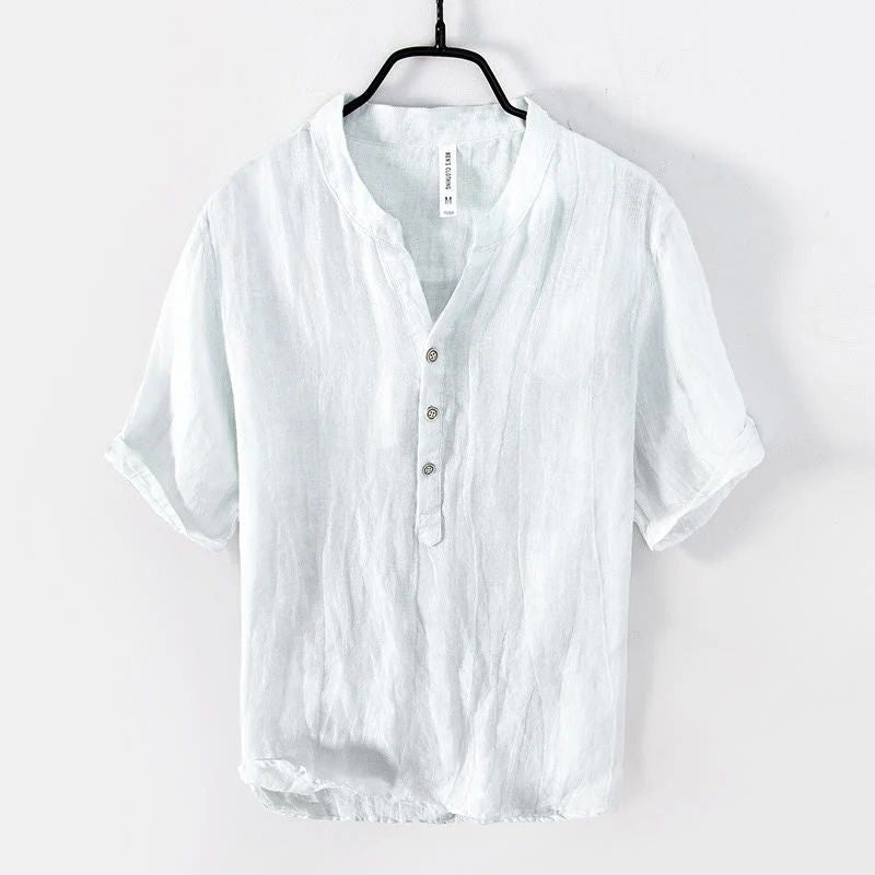 Camisa De Lino Para Hombre De Estilo Casual