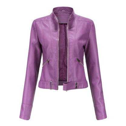 Lina | Chaqueta motera corta con cuello mao