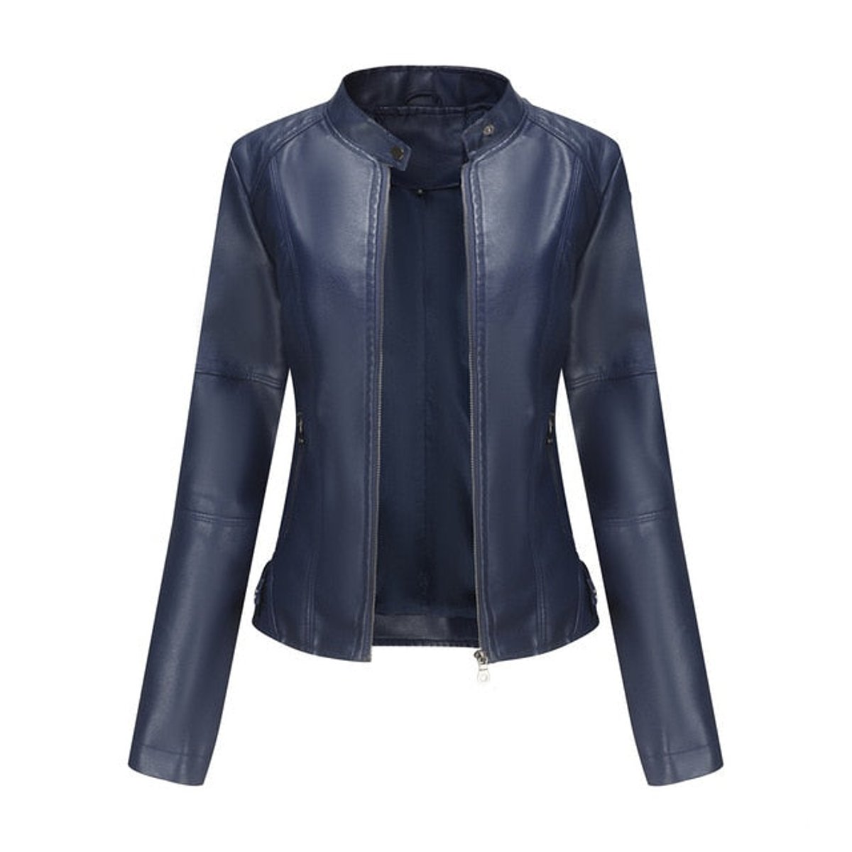 Elena | Chaqueta motera refinada con cuello mao