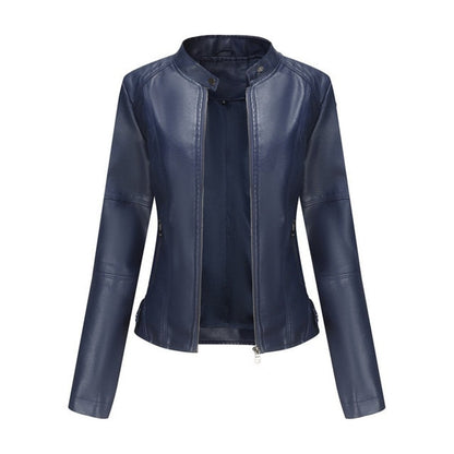 Elena | Chaqueta motera refinada con cuello mao