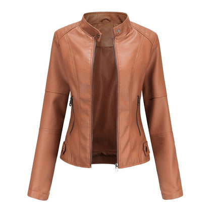Elena | Chaqueta motera refinada con cuello mao