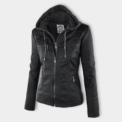 Lucinda | Chaqueta motera con capucha desmontable