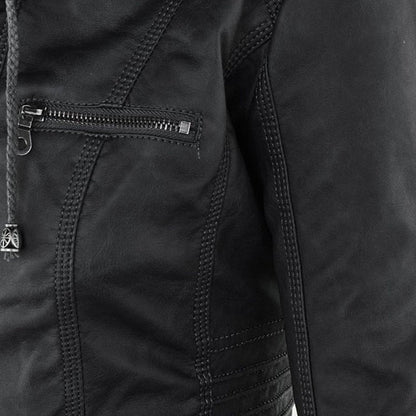 Lucinda | Chaqueta motera con capucha desmontable
