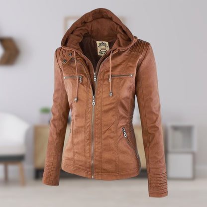 Lucinda | Chaqueta motera con capucha desmontable