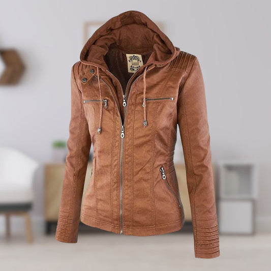 Lucinda | Chaqueta motera con capucha desmontable