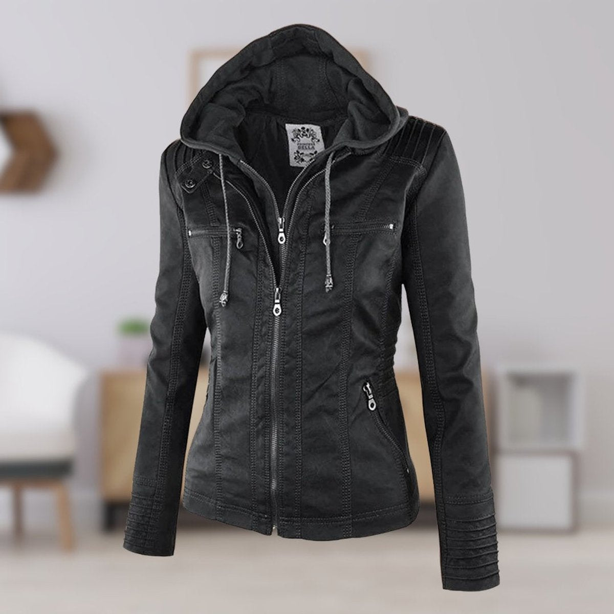 Lucinda | Chaqueta motera con capucha desmontable