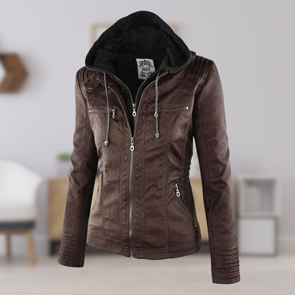 Lucinda | Chaqueta motera con capucha desmontable