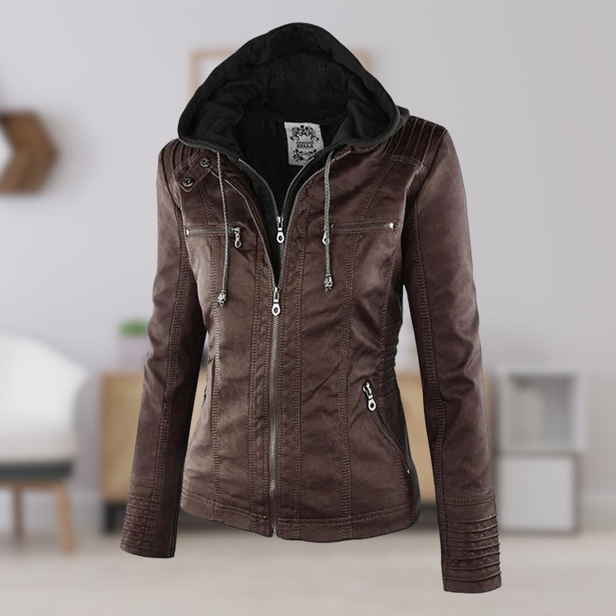 Lucinda | Chaqueta motera con capucha desmontable