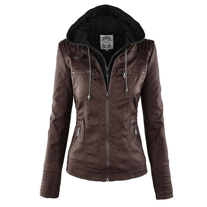 Lucinda | Chaqueta motera con capucha desmontable