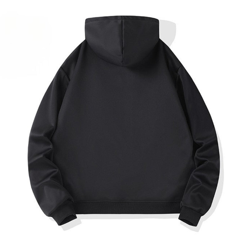Sudadera Calefactable Negra Cómoda para Mujer con Capucha, Manga Larga, Bolsillo Canguro y Estilo Relajado