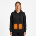 Sudadera Calefactable Negra Cómoda para Mujer con Capucha, Manga Larga, Bolsillo Canguro y Estilo Relajado