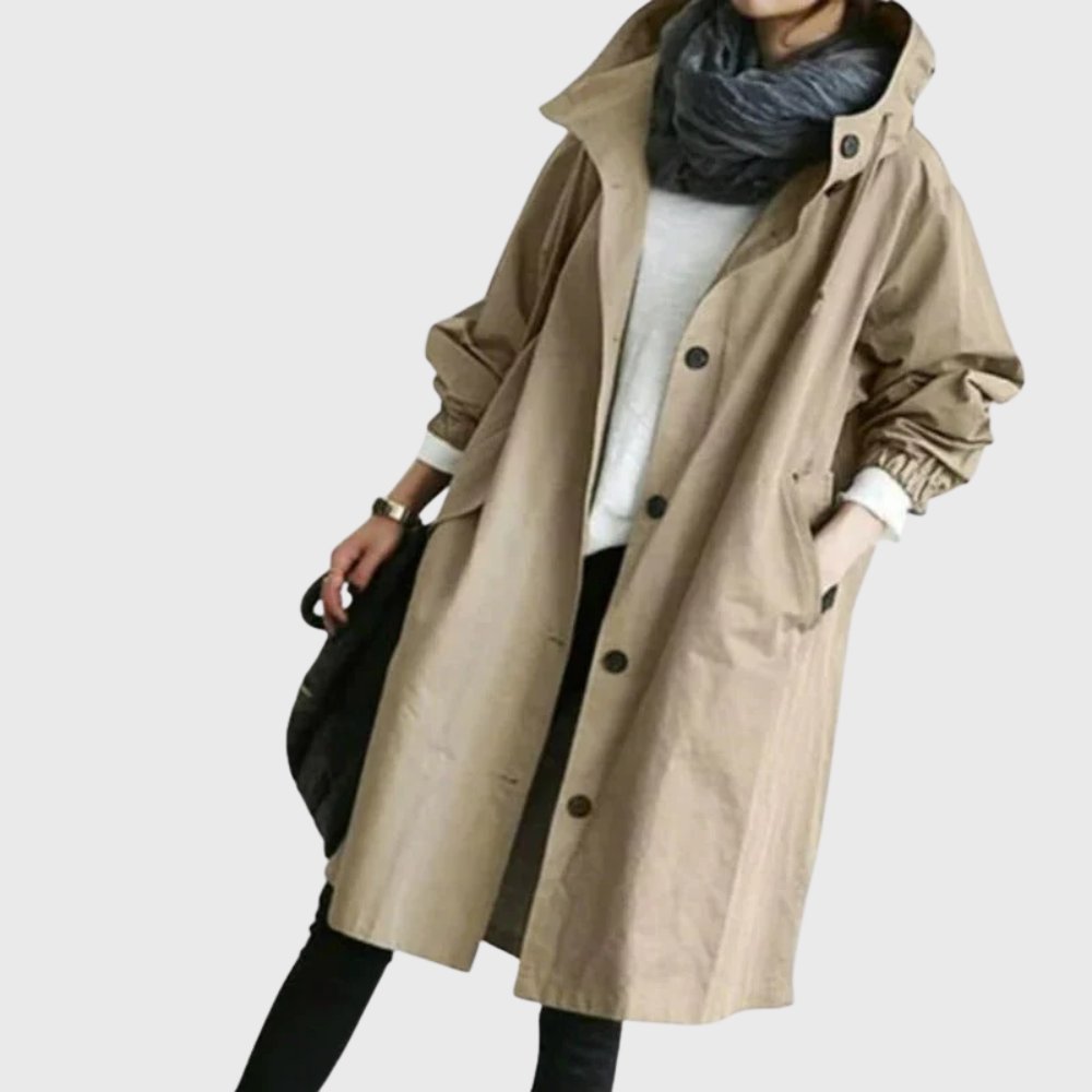 Rut | Gabardina larga holgada con capucha