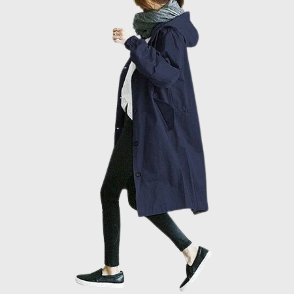 Rut | Gabardina larga holgada con capucha