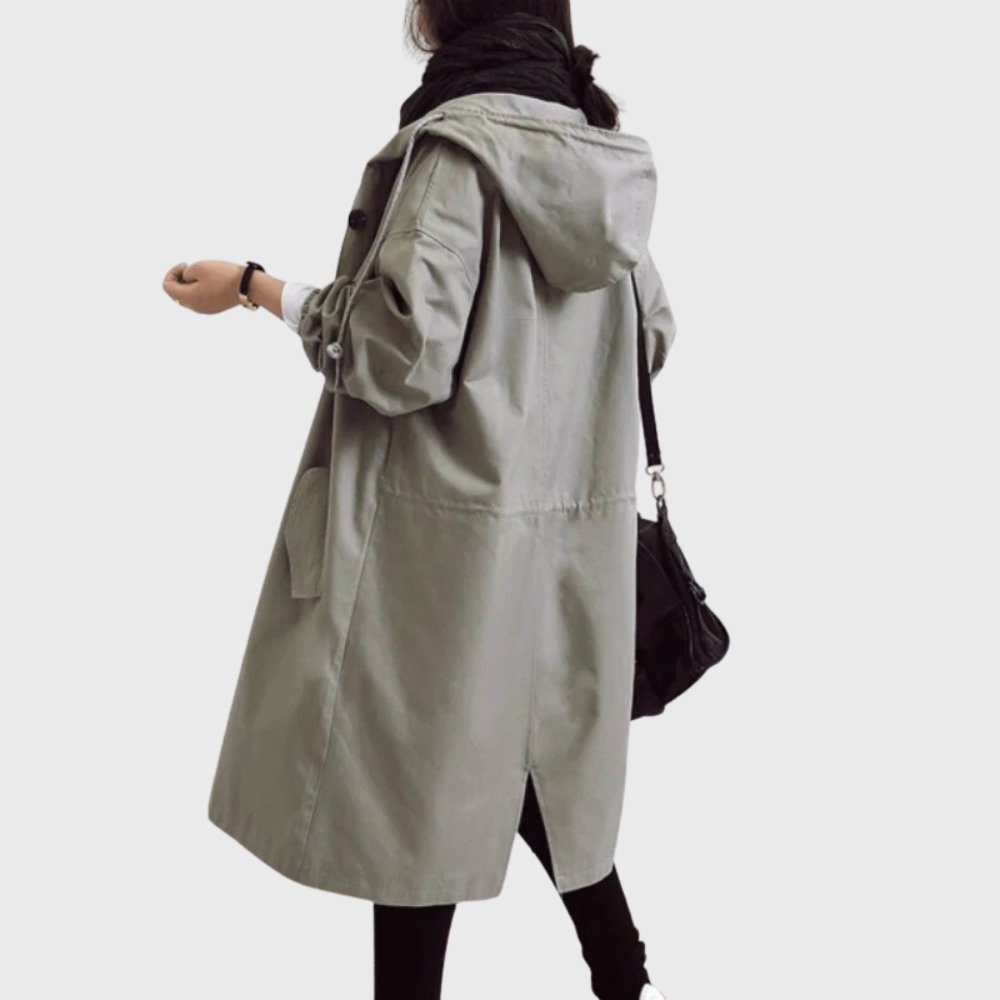 Rut | Gabardina larga holgada con capucha