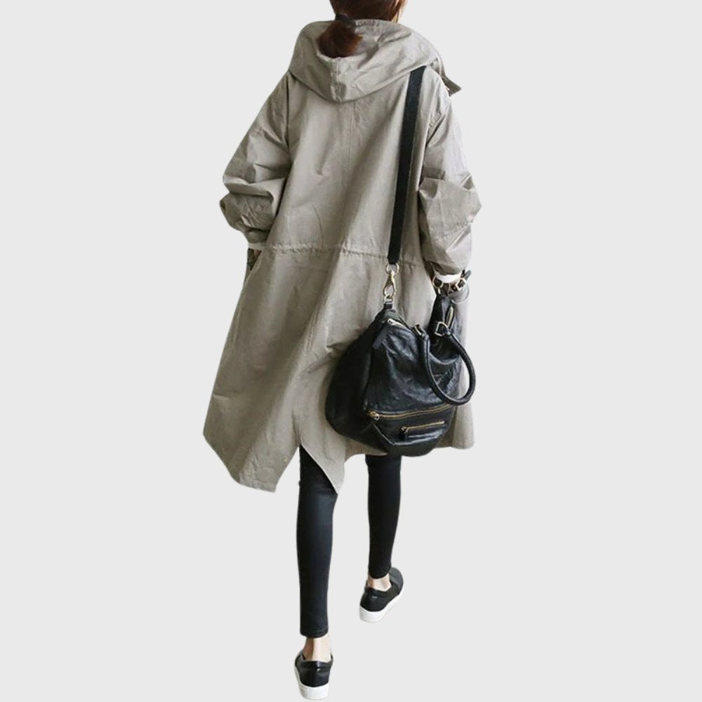 Rut | Gabardina larga holgada con capucha