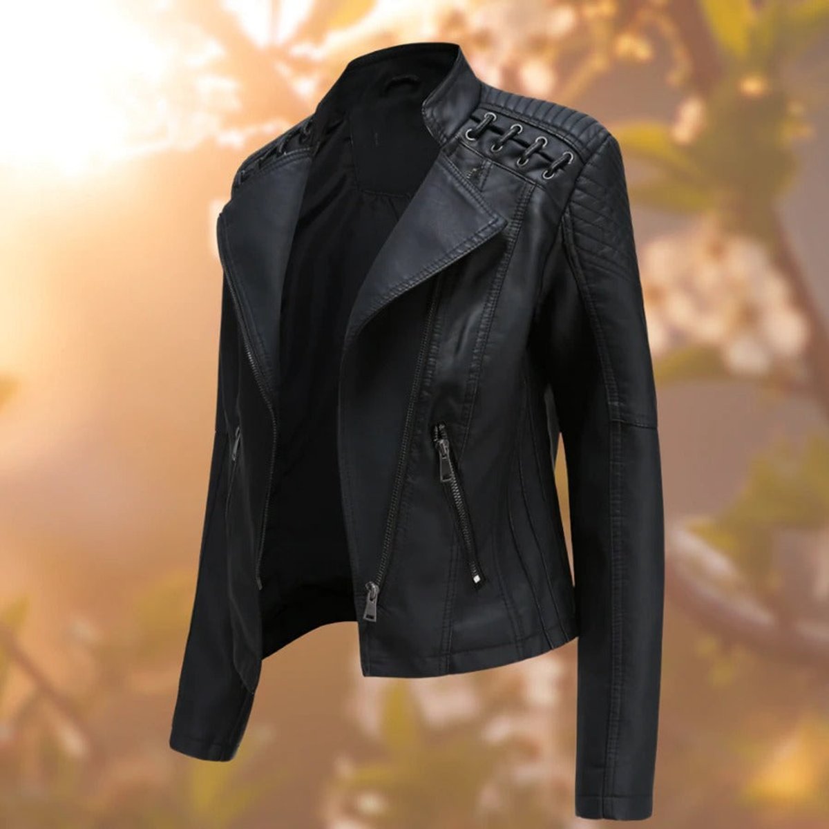 Valentina | Chaqueta de estilo motero con cremallera